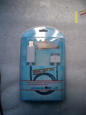 Cable de datos Visible luz Mini USB de buena calidad con color blanco